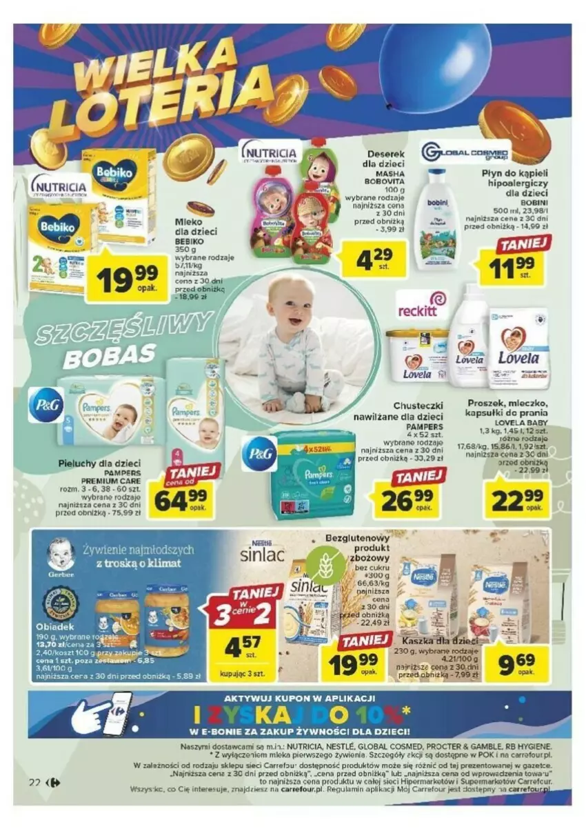 Gazetka promocyjna Carrefour - ważna 26.09 do 30.09.2023 - strona 15 - produkty: Bebiko, Chusteczki, Dzieci, Fa, Kapsułki do prania, Lovela, Mleczko, Pampers, Płyn do kąpieli, Por