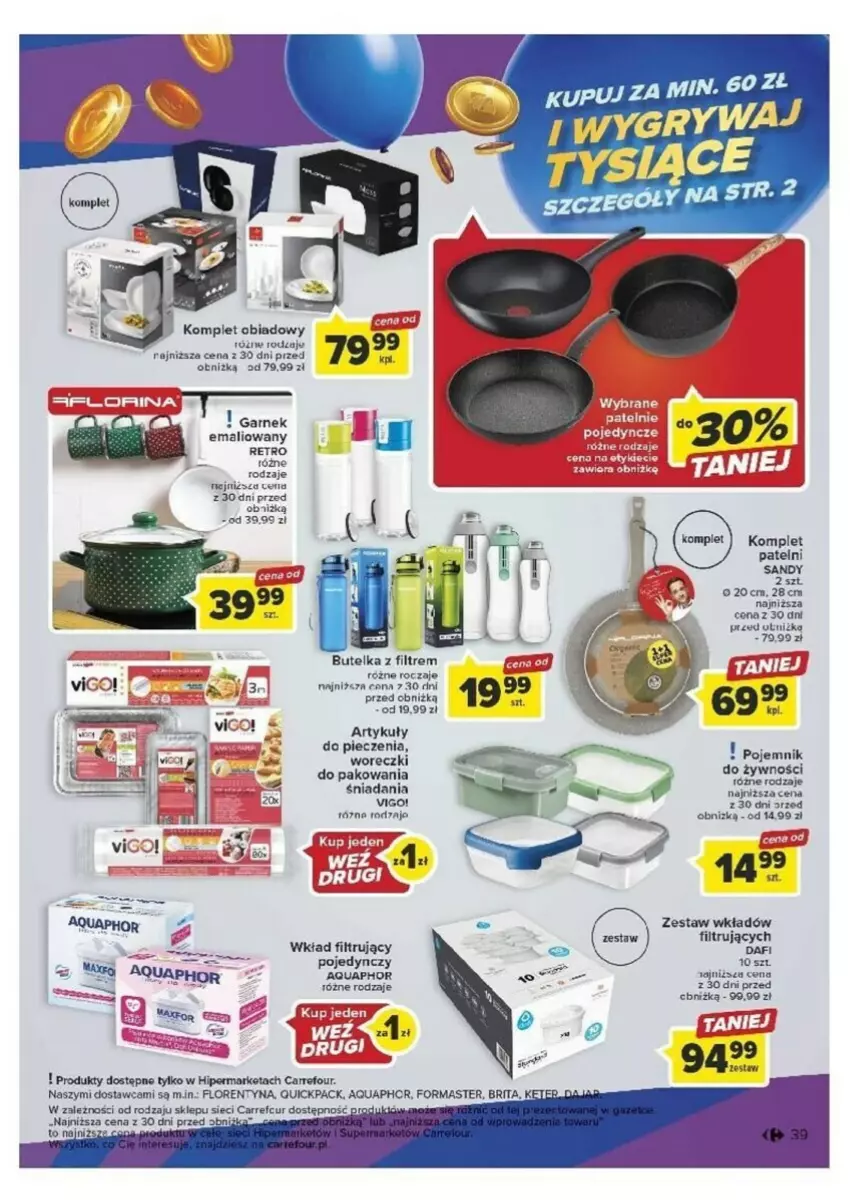 Gazetka promocyjna Carrefour - ważna 26.09 do 30.09.2023 - strona 33 - produkty: Brit, Brita, Garnek, Komplet obiadowy, Piec, Pojemnik, Ser, Wkład filtrujący