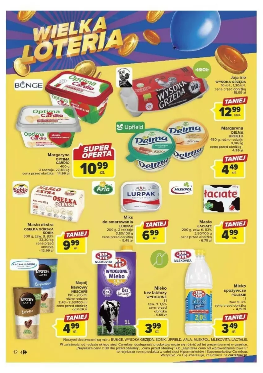 Gazetka promocyjna Carrefour - ważna 26.09 do 30.09.2023 - strona 4 - produkty: Delma, Fa, Jaja, Lurpak, Margaryna, Masło, Mleko, Optima, Por, Sok