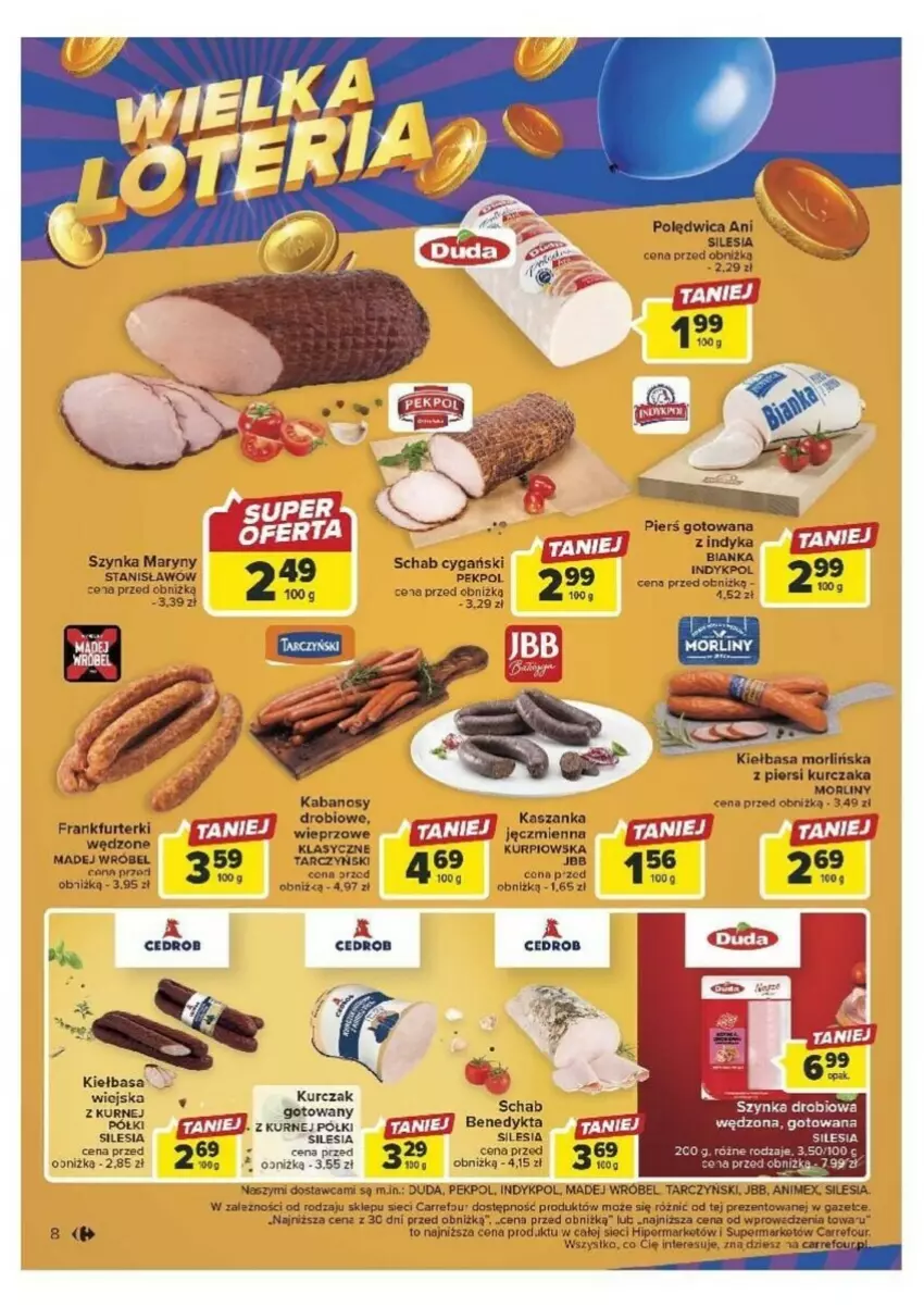 Gazetka promocyjna Carrefour - ważna 26.09 do 30.09.2023 - strona 50 - produkty: Duda, Fa, Frankfurterki, Kabanos, Kasza, Kaszanka, Kiełbasa, Kurczak, LG, Madej Wróbel, Morliny, Pekpol, Polędwica, Por, Szynka, Tarczyński