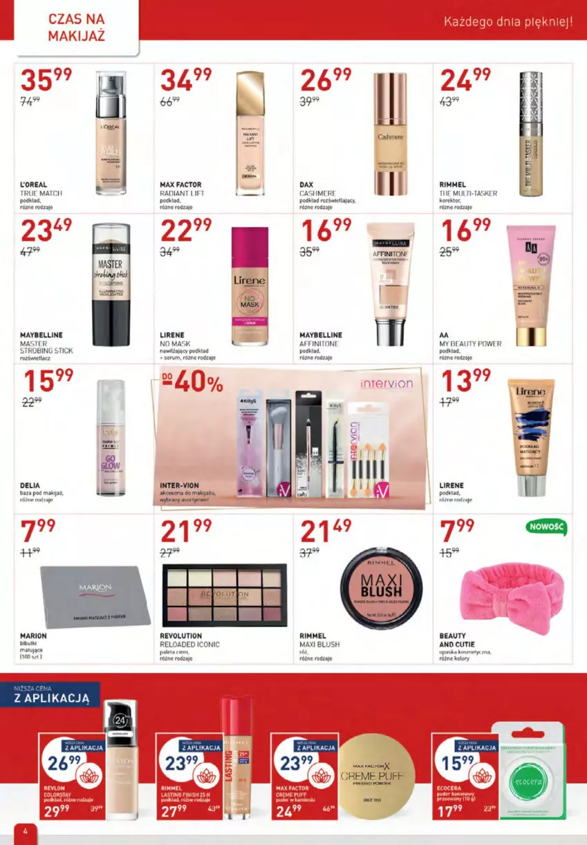 Gazetka promocyjna Drogerie Jawa - ważna 03.02 do 02.03.2022 - strona 4 - produkty: Bell, Bibułki, DAX, Fa, Lirene, Max Factor, Maybelline, Paleta, Podkład, Rubin, Rum, Ser, Serum