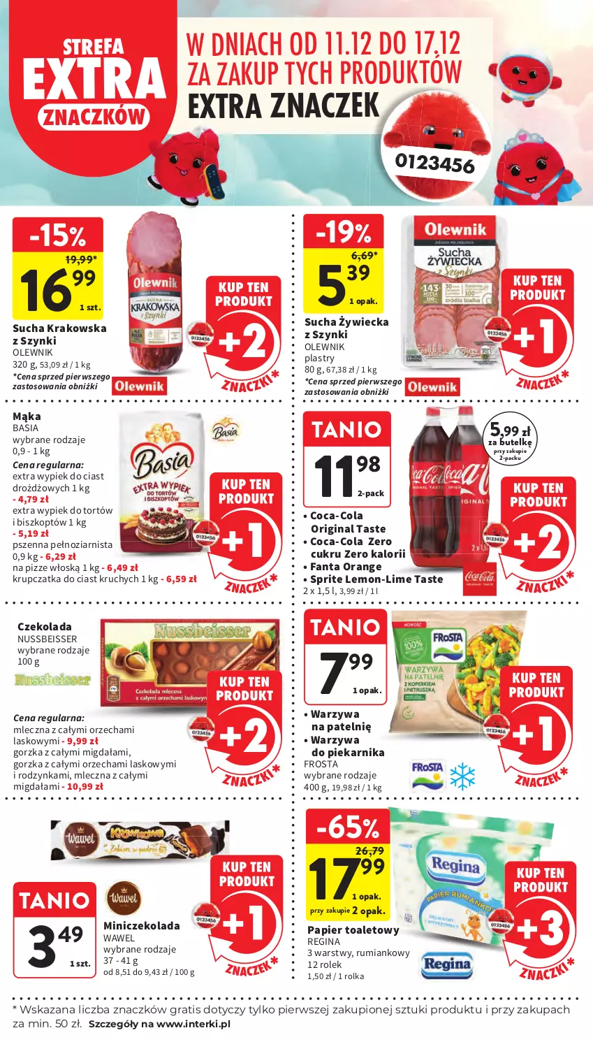 Gazetka promocyjna Intermarche - Gazetka Intermarche - ważna 11.12 do 17.12.2025 - strona 21 - produkty: Basia, Coca-Cola, Czekolada, Fa, Fanta, Frosta, Gin, Gra, Mąka, Olewnik, Papier, Papier toaletowy, Piekarnik, Rum, Ser, Sprite, Warzywa, Wawel