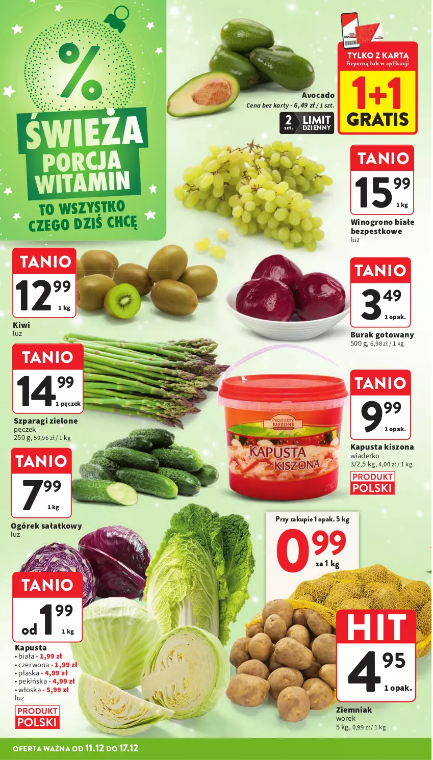 Gazetka promocyjna Intermarche - Gazetka Intermarche - ważna 11.12 do 17.12.2025 - strona 27 - produkty: Avocado, Gra, Kiwi, Ogórek, Por, Sałat, Wino