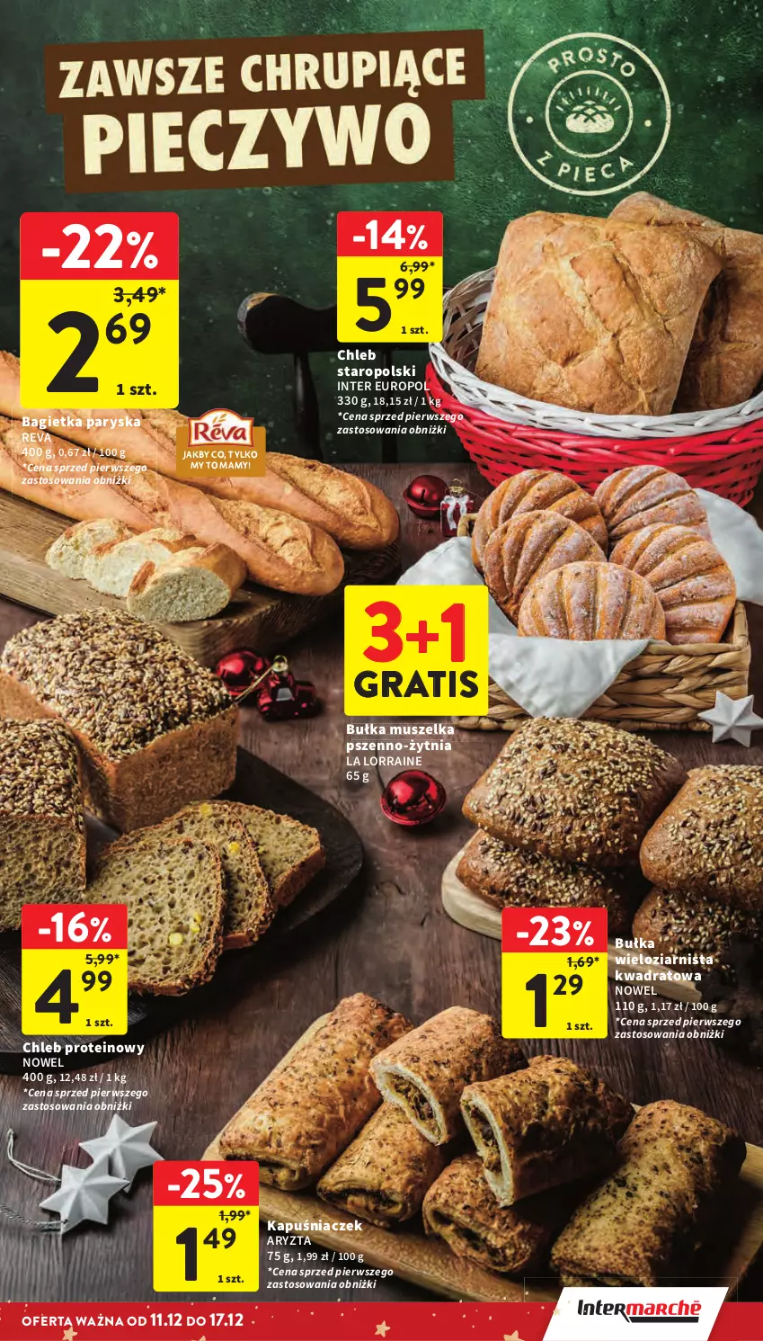 Gazetka promocyjna Intermarche - Gazetka Intermarche - ważna 11.12 do 17.12.2025 - strona 38 - produkty: Bagietka, Bułka, Bułka wieloziarnista, Chleb, Chleb proteinowy, Gra, Kapuśniaczek, Mus