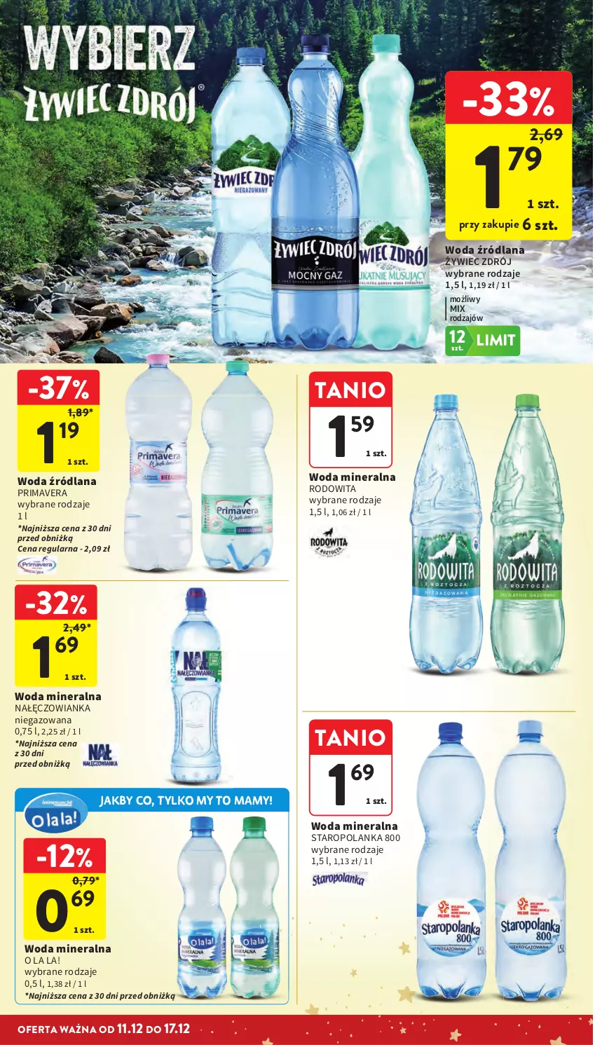 Gazetka promocyjna Intermarche - Gazetka Intermarche - ważna 11.12 do 17.12.2025 - strona 47 - produkty: LANA, Nałęczowianka, Prima, Primavera, Staropolanka, Woda, Woda mineralna