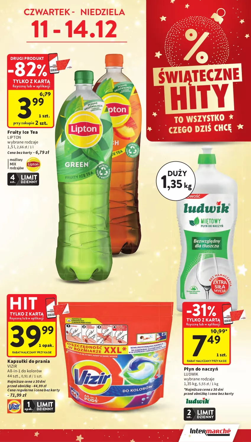 Gazetka promocyjna Intermarche - Gazetka Intermarche - ważna 11.12 do 17.12.2025 - strona 5 - produkty: Ice tea, Kapsułki do prania, Lipton, Ludwik, Vizir