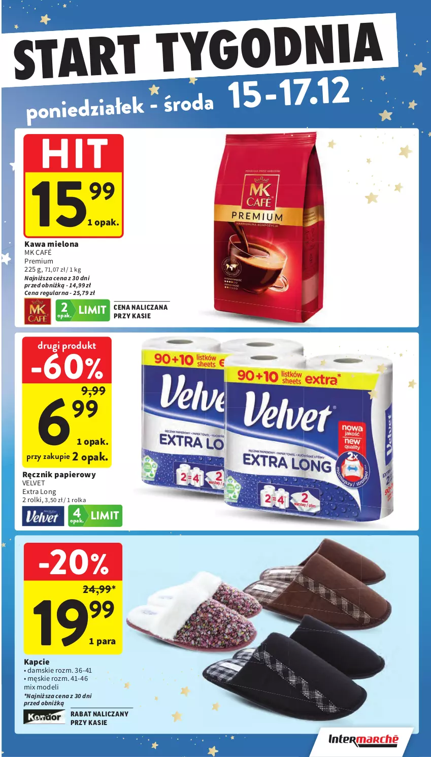 Gazetka promocyjna Intermarche - Gazetka Intermarche - ważna 11.12 do 17.12.2025 - strona 58 - produkty: Kapcie, Kawa, Kawa mielona, Papier, Ręcznik, Rolki, Velvet
