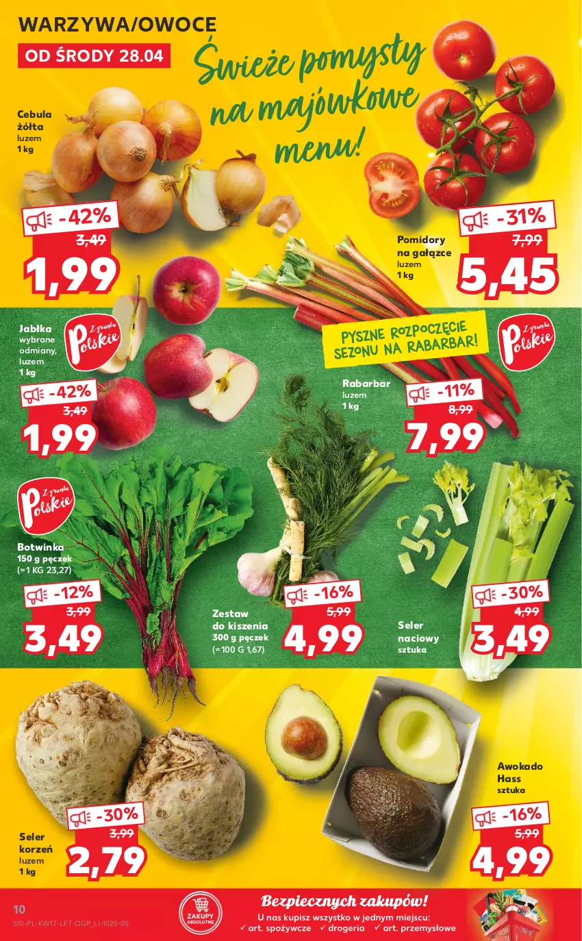 Gazetka promocyjna Kaufland - OFERTA TYGODNIA - ważna 28.04 do 05.05.2021 - strona 10 - produkty: Cebula, Inka, Jabłka, Owoce, Piec, Pomidory, Seler korzeń, Seler naciowy, Warzywa