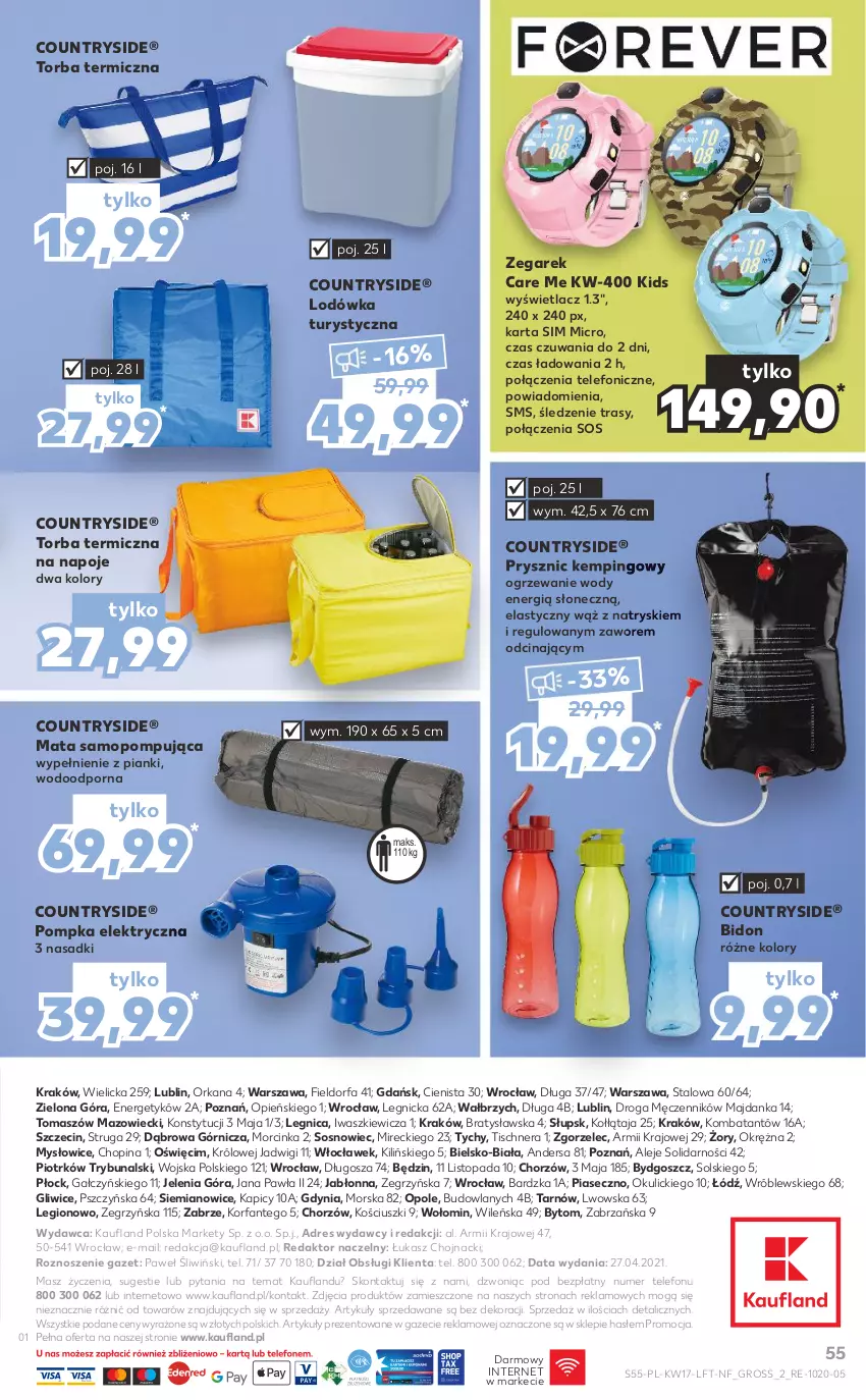 Gazetka promocyjna Kaufland - OFERTA TYGODNIA - ważna 28.04 do 05.05.2021 - strona 55 - produkty: Dres, Fa, Inka, Lodówka, Mop, Napoje, Ogrzewanie, Orka, Pompka, Por, Sos, Telefon, Top, Torba, Zegar, Zegarek