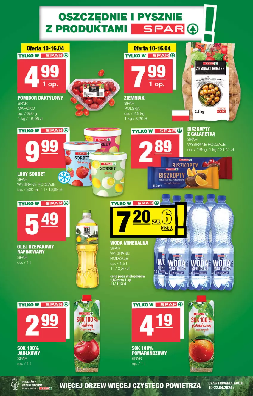 Gazetka promocyjna Spar - Spar - ważna 07.04 do 17.04.2024 - strona 6 - produkty: Bols, Lody, Olej, Olej rzepakowy, Sok, Woda, Woda mineralna