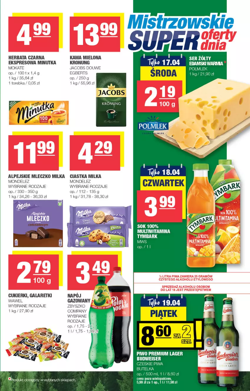 Gazetka promocyjna Spar - Spar - ważna 07.04 do 17.04.2024 - strona 7 - produkty: Ciastka, Cukier, Cukierki, Gala, Galaretki, Herbata, Herbata czarna, Jacobs, Kawa, Kawa mielona, Milka, Mleczko, Napój, Piwa, POLMLEK, Sok, Torebka, Wawel