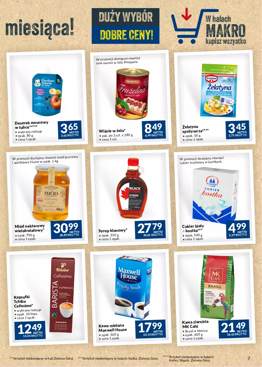 Gazetka promocyjna Makro - Najlepsze oferty - oferta z alkoholem - ważna 04.04 do 30.04.2023 - strona 7 - produkty: Cafissimo, Cukier, Cukier trzcinowy, Deser, Gry, Kawa, Kawa mielona, Kawa ziarnista, Miód, Nektar, Owoce, Ser, Serek, Syrop, Tchibo