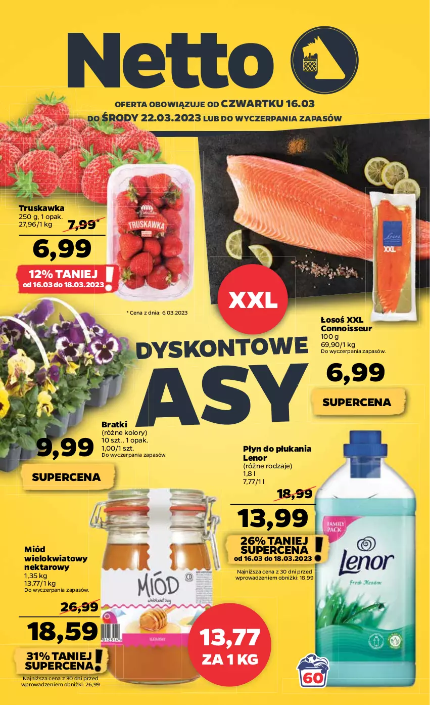 Gazetka promocyjna Netto - Artykuły spożywcze - ważna 16.03 do 22.03.2023 - strona 1 - produkty: Lenor, Miód, Nektar, Płyn do płukania