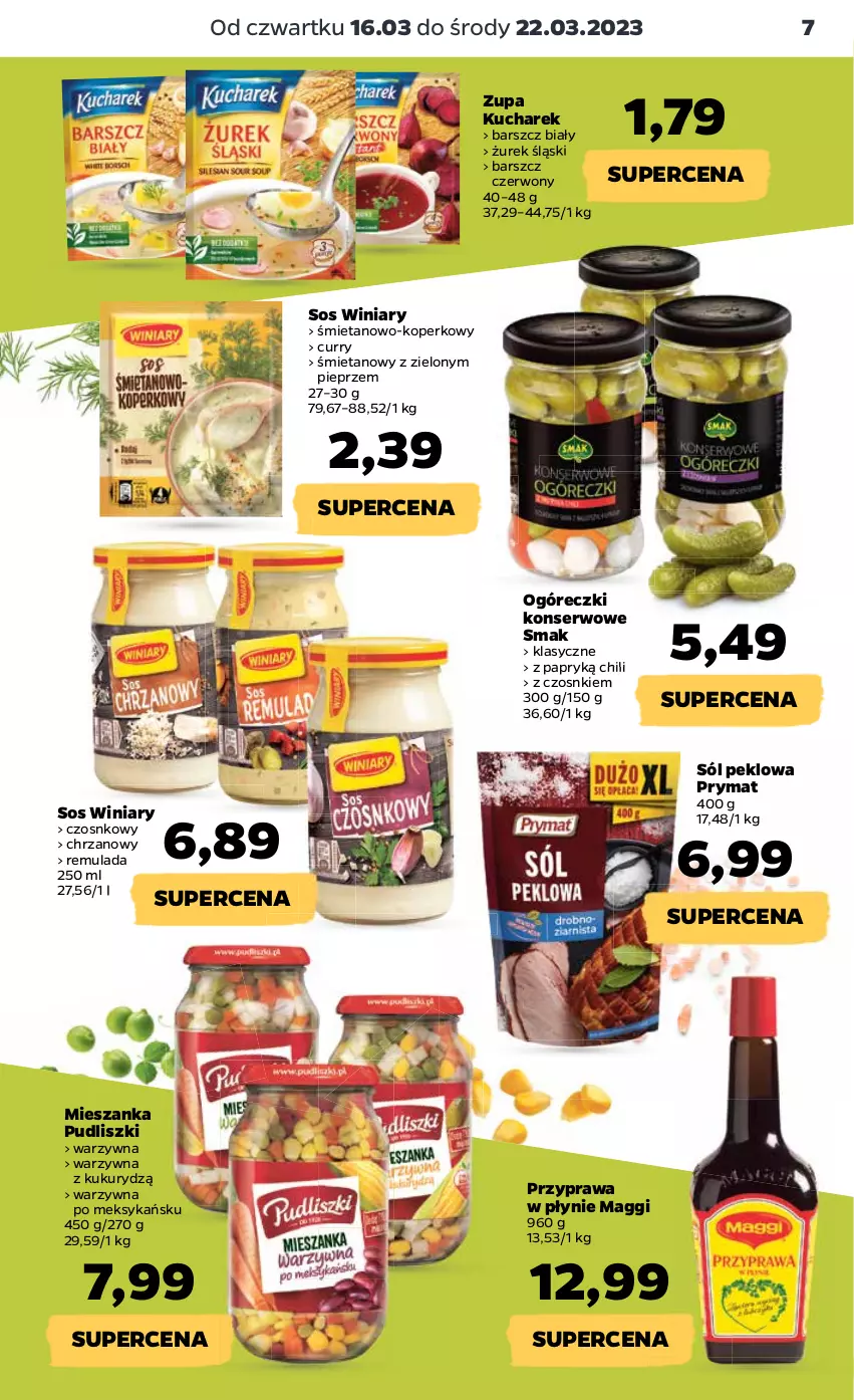 Gazetka promocyjna Netto - Artykuły spożywcze - ważna 16.03 do 22.03.2023 - strona 7 - produkty: Chrzan, Kucharek, Maggi, Pieprz, Prymat, Przyprawa w płynie, Pudliszki, Ser, Sól, Sos, Winiary, Zupa