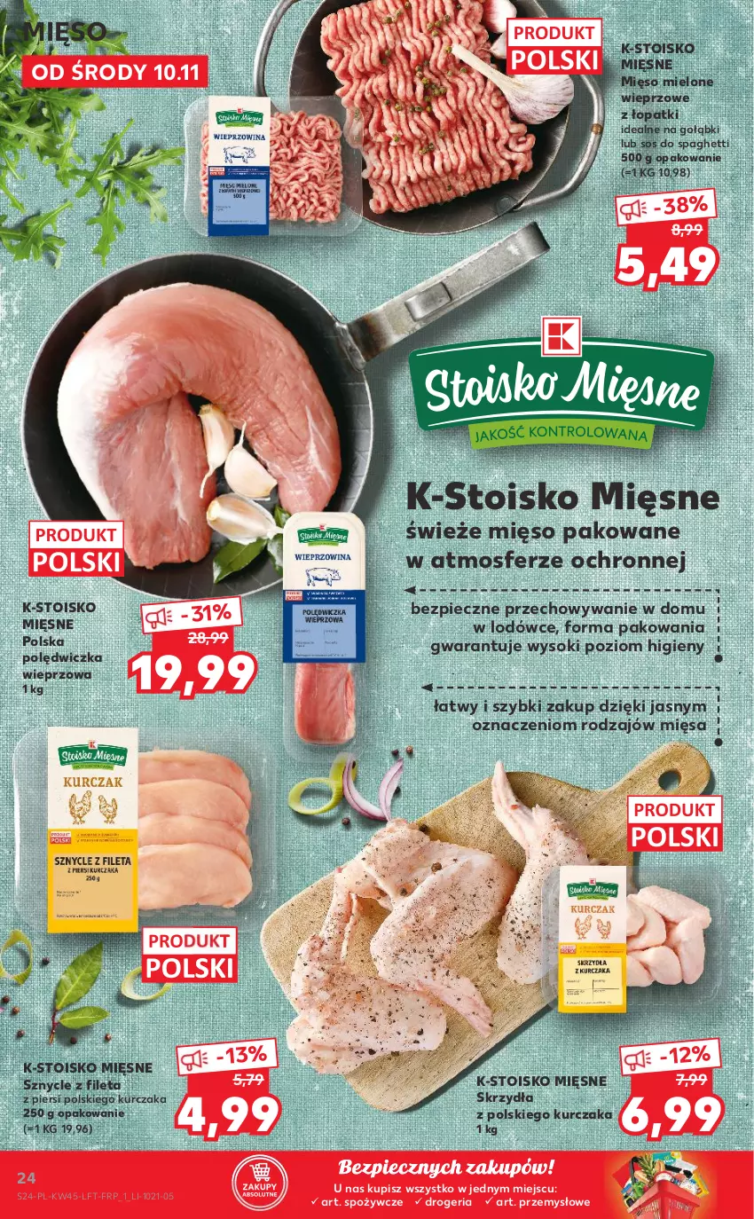 Gazetka promocyjna Kaufland - OFERTA TYGODNIA - ważna 10.11 do 17.11.2021 - strona 24 - produkty: Kurczak, Mięso, Mięso mielone, Piec, Polędwiczka wieprzowa, Sok, Sos, Spaghetti