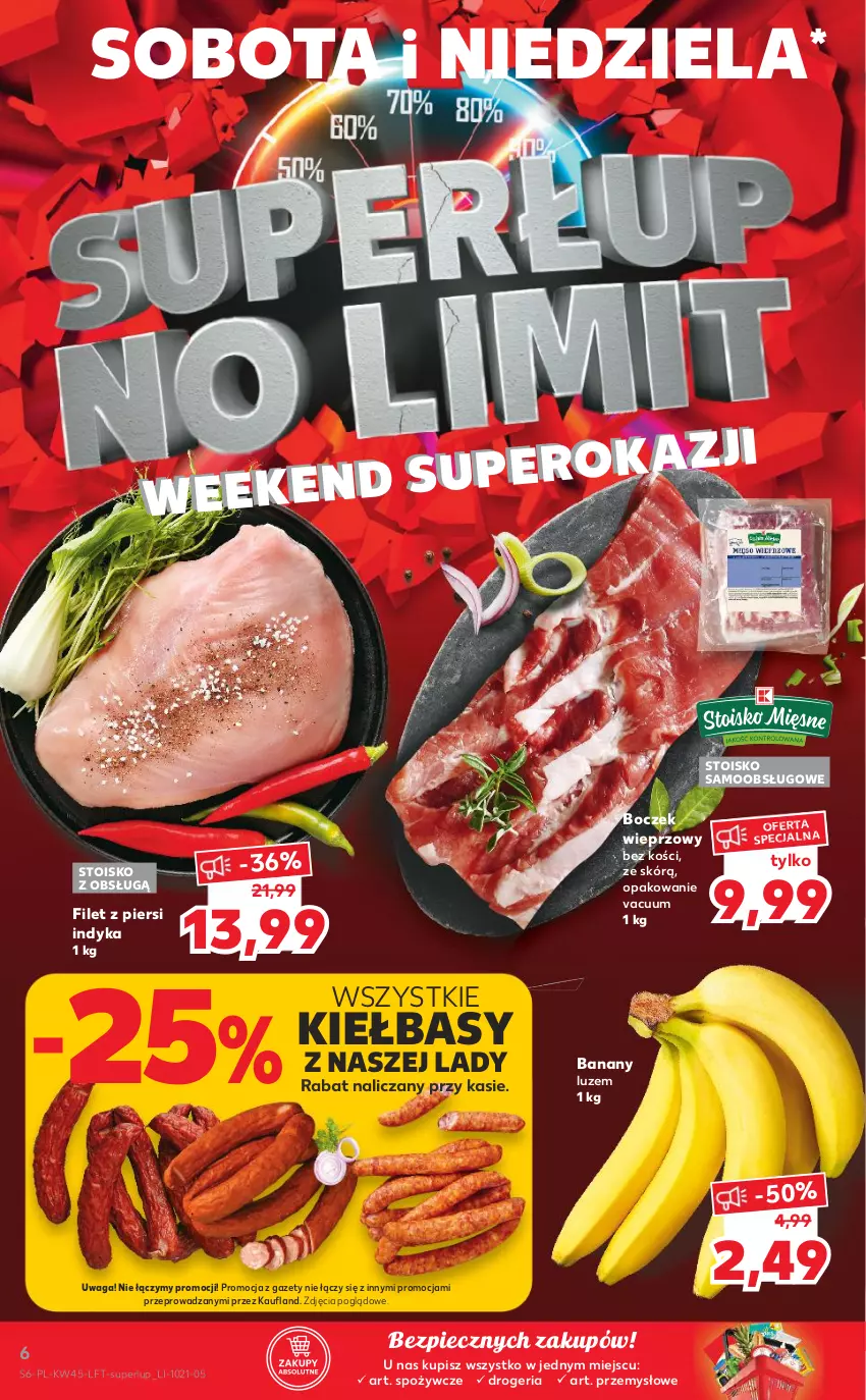 Gazetka promocyjna Kaufland - OFERTA TYGODNIA - ważna 10.11 do 17.11.2021 - strona 6 - produkty: Banany, Boczek, Boczek wieprzowy, Filet z piersi indyka, Piec, Waga