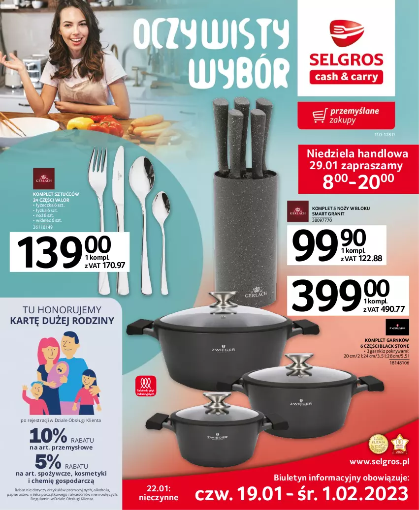 Gazetka promocyjna Selgros - Oferta przemysłowa - ważna 19.01 do 01.02.2023 - strona 1 - produkty: Gra, Lack, LG, Noż, Papier, Pokrywa, Widelec