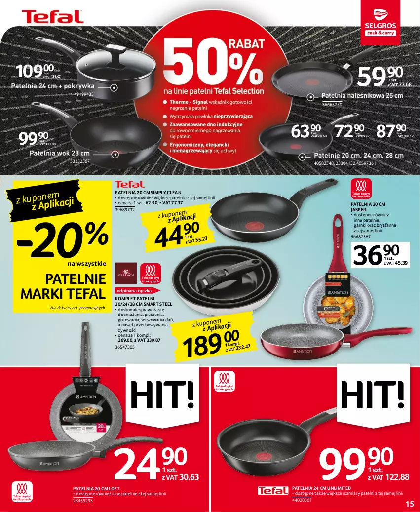 Gazetka promocyjna Selgros - Oferta przemysłowa - ważna 19.01 do 01.02.2023 - strona 15 - produkty: Fa, Patelnia, Piec, Ser, Tefal