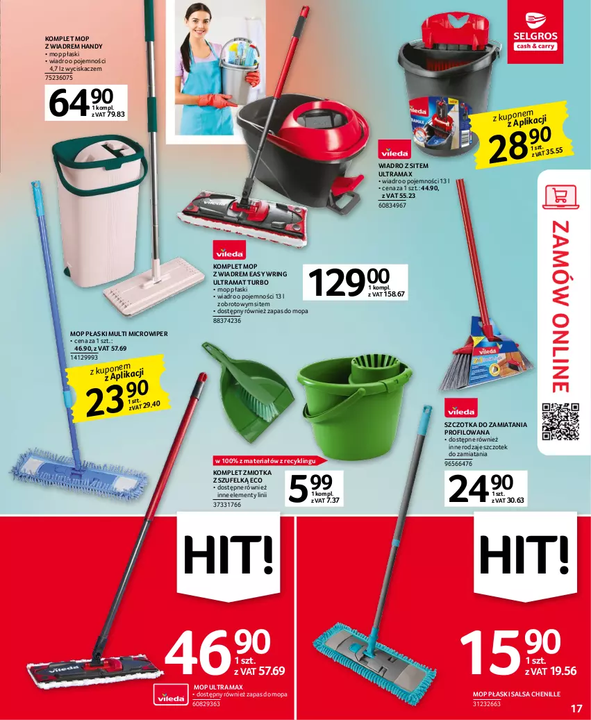 Gazetka promocyjna Selgros - Oferta przemysłowa - ważna 19.01 do 01.02.2023 - strona 17 - produkty: Mop, Rama, Salsa, Szczotka, Wiadro