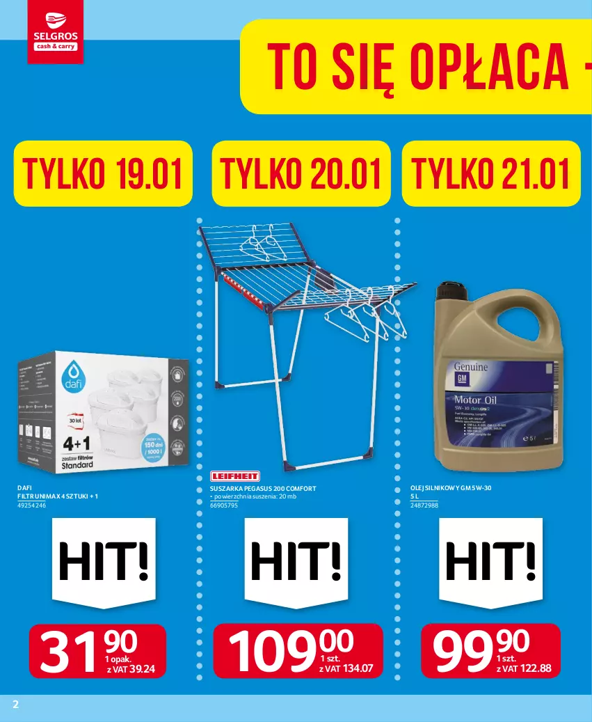 Gazetka promocyjna Selgros - Oferta przemysłowa - ważna 19.01 do 01.02.2023 - strona 2 - produkty: Asus, Olej, Olej silnikowy, Suszarka