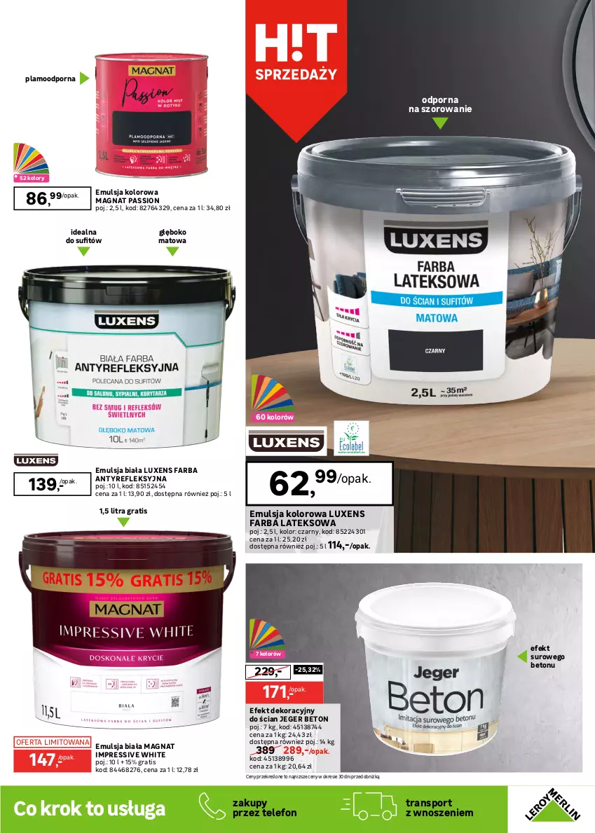 Gazetka promocyjna Leroy Merlin - Gazetka Leroy Merlin - ważna 14.05 do 03.06.2025 - strona 11 - produkty: Emulsja, Fa, Farba lateksowa, Gra, HP, Lazur, Luxens, Olej, Por, Rama, Sport, Telefon, Tran