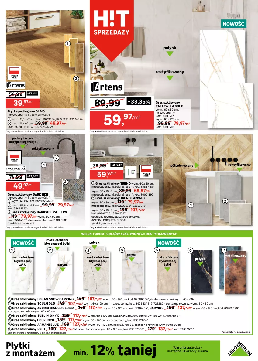 Gazetka promocyjna Leroy Merlin - Gazetka Leroy Merlin - ważna 14.05 do 03.06.2025 - strona 19 - produkty: Flora, Glazura, Gres, Gres szkliwiony, Lazur, Płytka, Por, Top