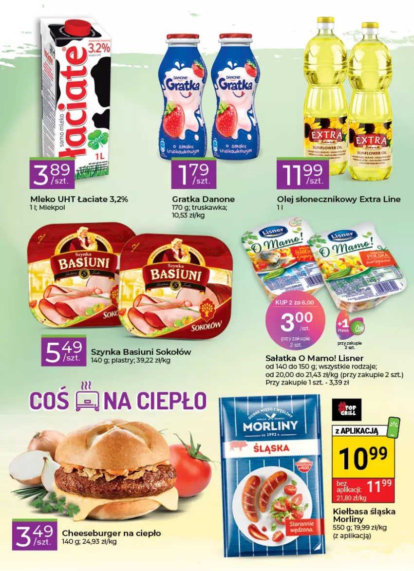 Gazetka promocyjna Stokrotka - Stokrotka Express - ważna 25.08 do 31.08.2022 - strona 2 - produkty: Burger, Danone, Gra, Kiełbasa, Kiełbasa śląska, Lisner, Mleko, Morliny, Sałat, Sałatka, Sok, Sokołów, Szynka