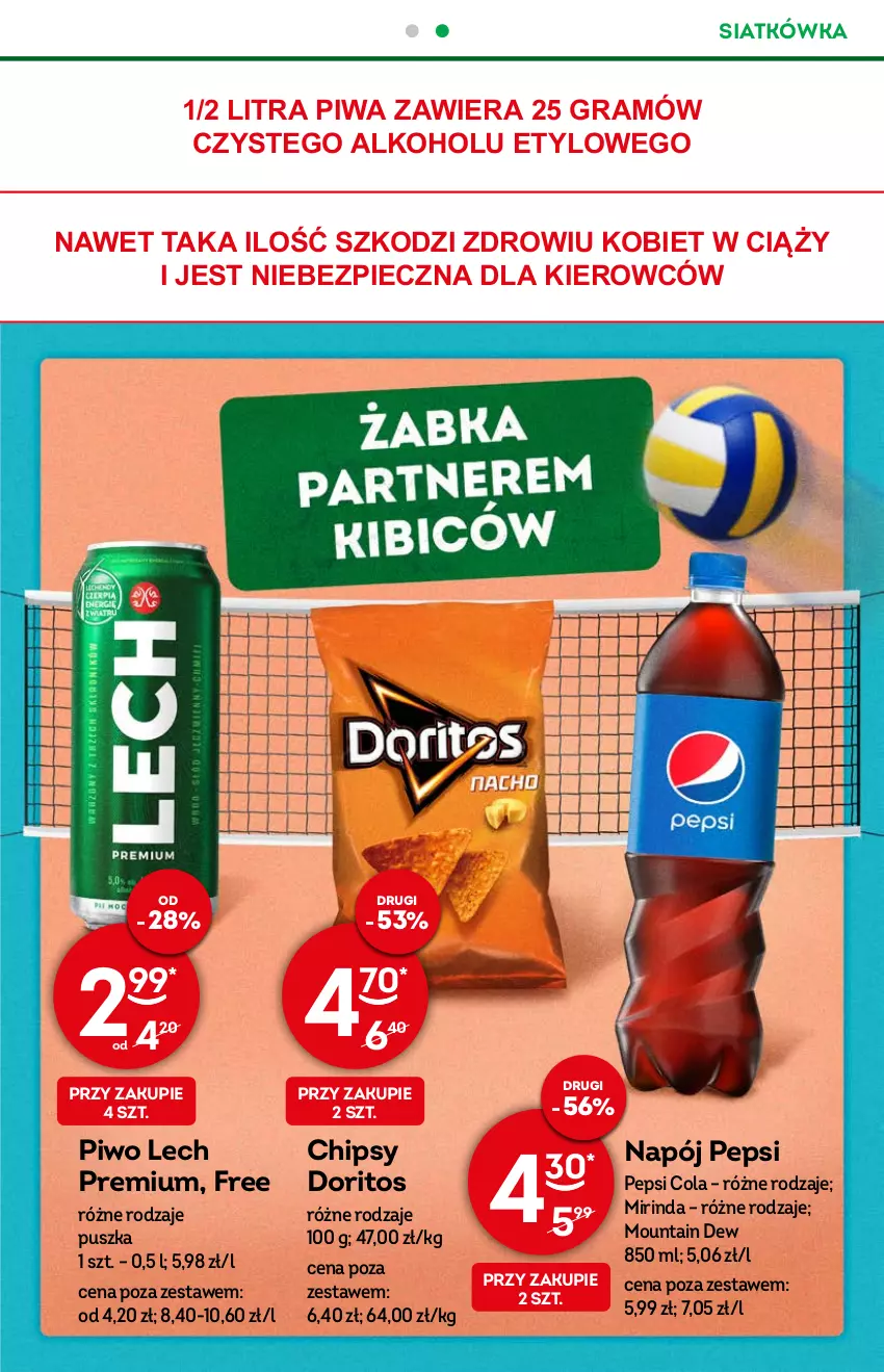 Gazetka promocyjna Żabka - ważna 07.09 do 13.09.2022 - strona 7 - produkty: Chipsy, Gra, Lech Premium, Mirinda, Napój, Pepsi, Piec, Piwa, Piwo