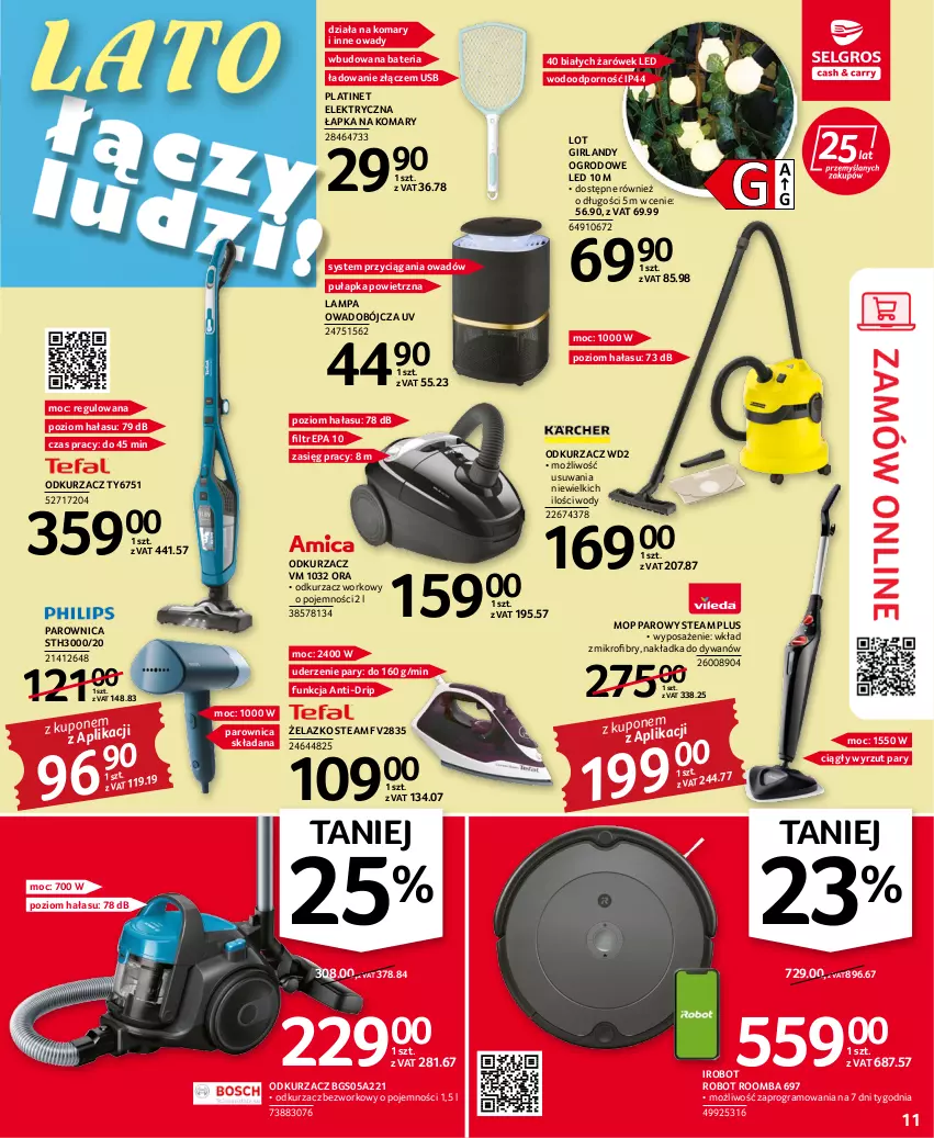 Gazetka promocyjna Selgros - Oferta przemysłowa - ważna 28.07 do 10.08.2022 - strona 11 - produkty: Bateria, Dywan, Gra, IRobot, Lampa, Mop, Mop parowy, Odkurzacz, Parownica, PLATINET, Por, Robot, Roomba