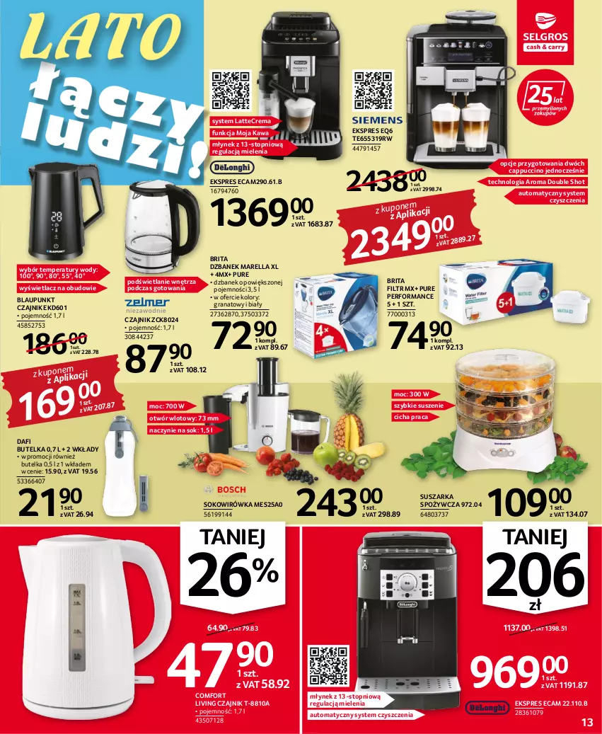 Gazetka promocyjna Selgros - Oferta przemysłowa - ważna 28.07 do 10.08.2022 - strona 13 - produkty: Brit, Brita, Cappuccino, Czajnik, Dzbanek, Gra, Granat, Kawa, Młynek, Pur, Sok, Suszarka, Top