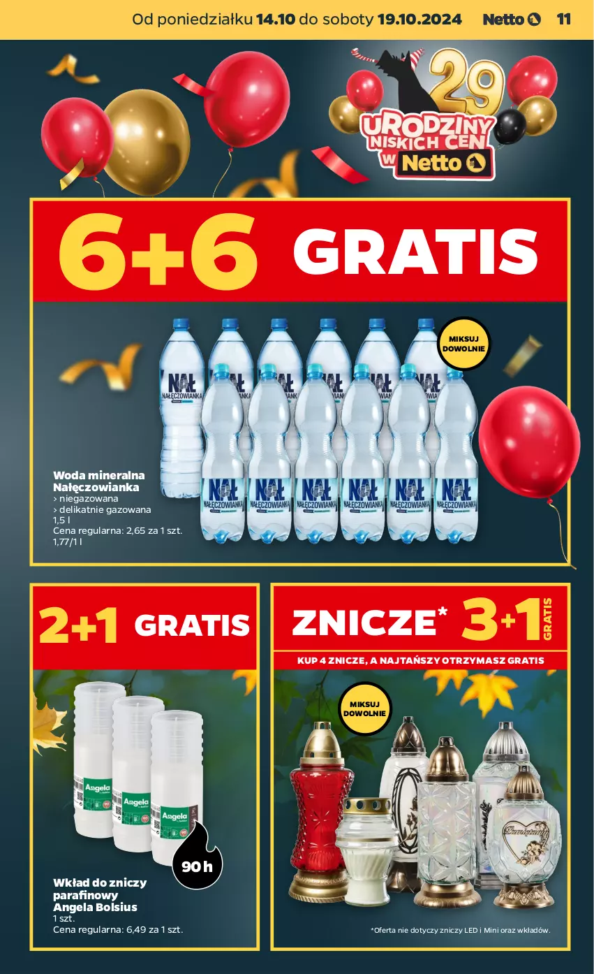 Gazetka promocyjna Netto - Artykuły spożywcze - ważna 14.10 do 19.10.2024 - strona 11 - produkty: Bols, Bolsius, Gra, Nałęczowianka, Woda, Woda mineralna, Znicz