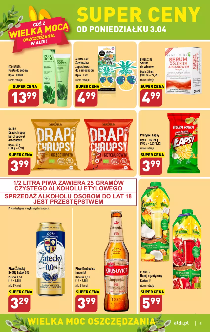 Gazetka promocyjna Aldi - Pełen katalog - ważna 03.04 do 08.04.2023 - strona 15 - produkty: Fa, Gra, Ketchup, Napój, Pasta do zębów, Piwa, Piwo, Rum, Ser, Serum, Serum do włosów