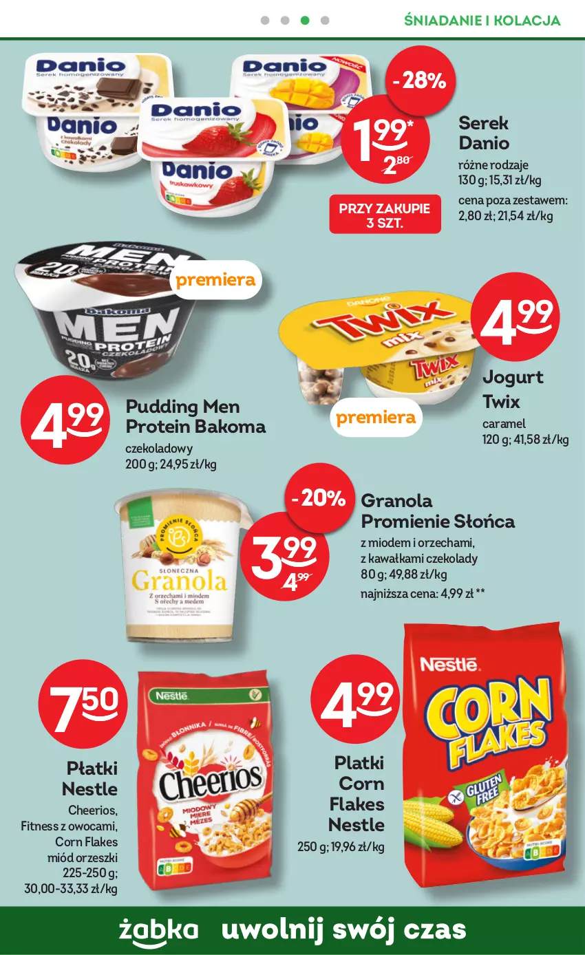 Gazetka promocyjna Żabka - ważna 25.10 do 07.11.2023 - strona 36 - produkty: Bakoma, Cheerios, Corn flakes, Danio, Gra, Granola, Jogurt, Kawa, Miód, Orzeszki, Pudding, Ser, Serek, Twix