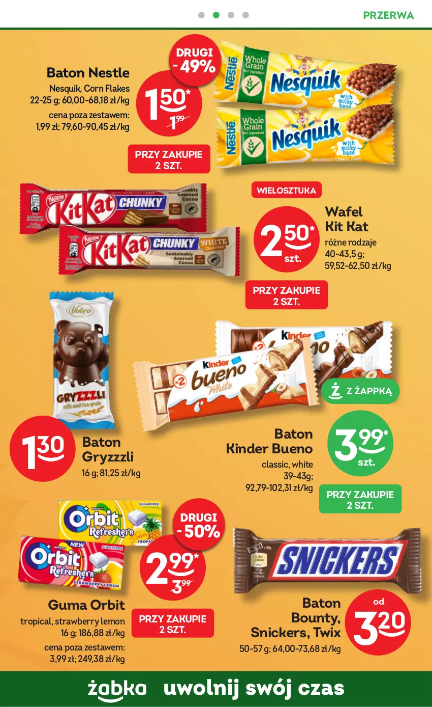 Gazetka promocyjna Żabka - ważna 25.10 do 07.11.2023 - strona 39 - produkty: Baton, Bounty, Corn flakes, Gry, Kinder, Kinder Bueno, Kit Kat, Nesquik, Orbit, Snickers, Tropical, Twix