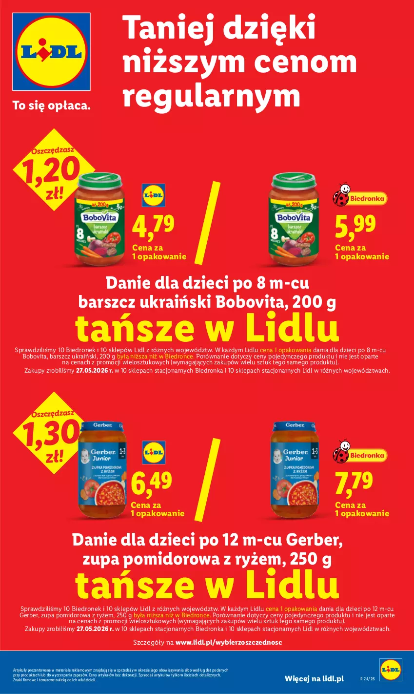 Gazetka promocyjna Lidl - Gazetka ważna od 11.06 do 13.06 - ważna 11.06 do 13.06.2026 - strona 35 - produkty: BoboVita, Danie dla dzieci, Dron, Dzieci, Gerber, Por, Ryż, Zupa, Zupa pomidorowa