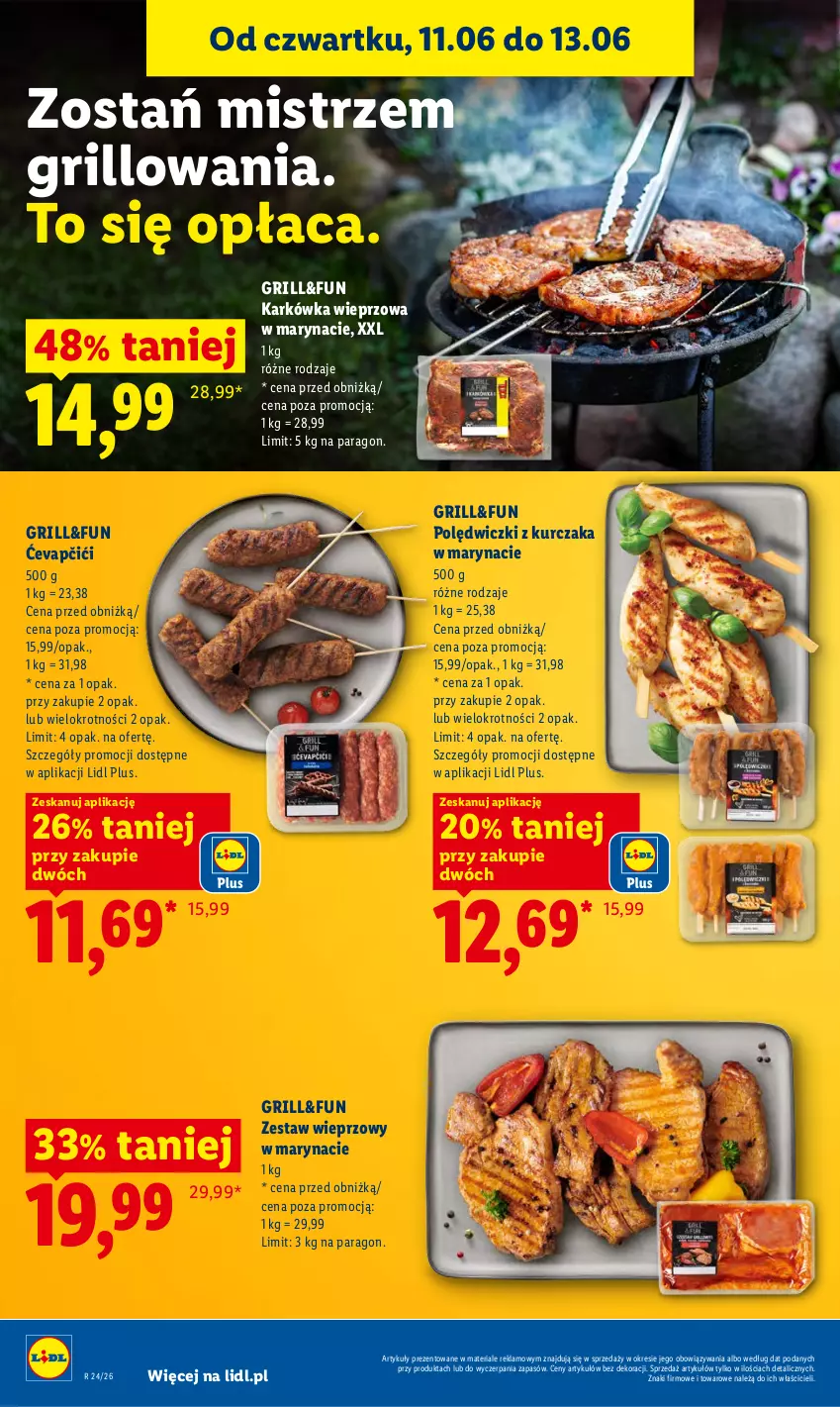 Gazetka promocyjna Lidl - Gazetka ważna od 11.06 do 13.06 - ważna 11.06 do 13.06.2026 - strona 48 - produkty: Grill, Karkówka wieprzowa, Kurczak, Polędwiczki z kurczaka
