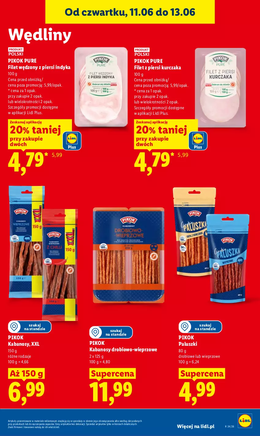 Gazetka promocyjna Lidl - Gazetka ważna od 11.06 do 13.06 - ważna 11.06 do 13.06.2026 - strona 53 - produkty: Filet z piersi kurczaka, Kabanos, Kurczak, PIKOK, Pur