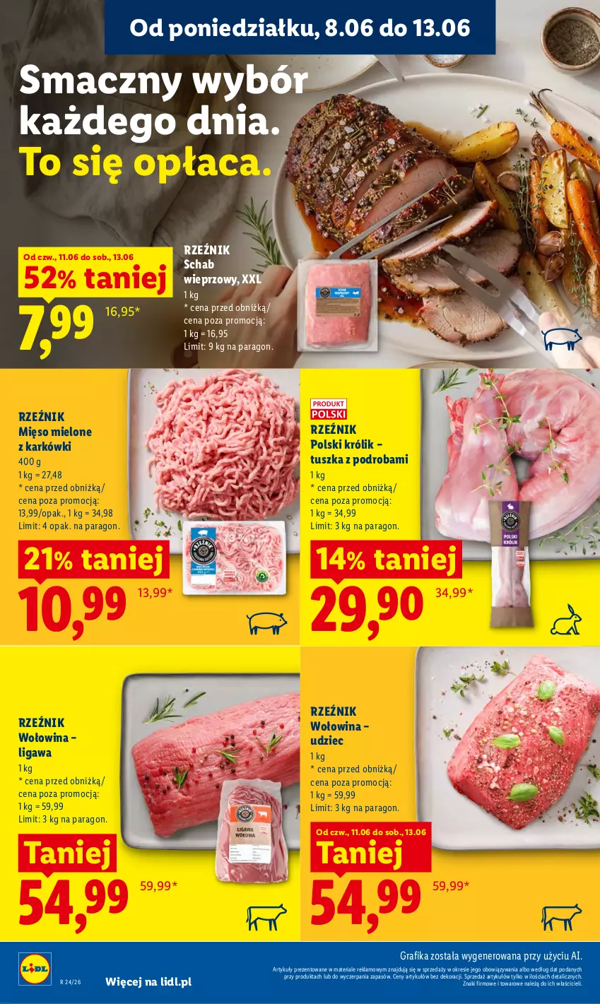 Gazetka promocyjna Lidl - Gazetka ważna od 11.06 do 13.06 - ważna 11.06 do 13.06.2026 - strona 54 - produkty: Gra, Grafika, Królik, Mięso, Mięso mielone, Schab wieprzowy, Tusz, Wołowina