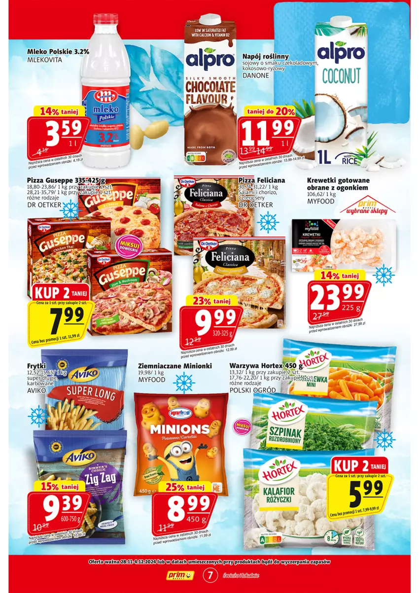 Gazetka promocyjna Prim Market - ważna 28.11 do 04.12.2024 - strona 7 - produkty: Feliciana, Hortex, Kokos, Krewetki, Napój, Napój roślinny, Ogród, Pizza, Ryż, Salami, Warzywa