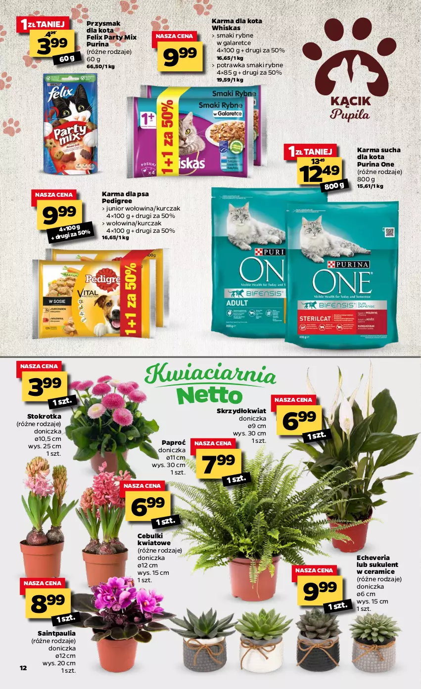 Gazetka promocyjna Netto - Oferta tygodnia - ważna 08.03 do 13.03.2021 - strona 12 - produkty: Felix, Gala, Kurczak, Pedigree, Przysmak dla kota, Pur, Purina, Sukulent, Whiskas, Wołowina