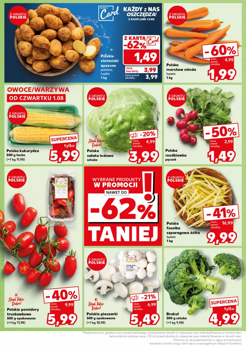 Gazetka promocyjna Kaufland - Kaufland - ważna 05.08 do 07.08.2024 - strona 12 - produkty: Fa, Kukurydza, Piec, Pomidory, Rzodkiewka, Sałat, Sałata lodowa