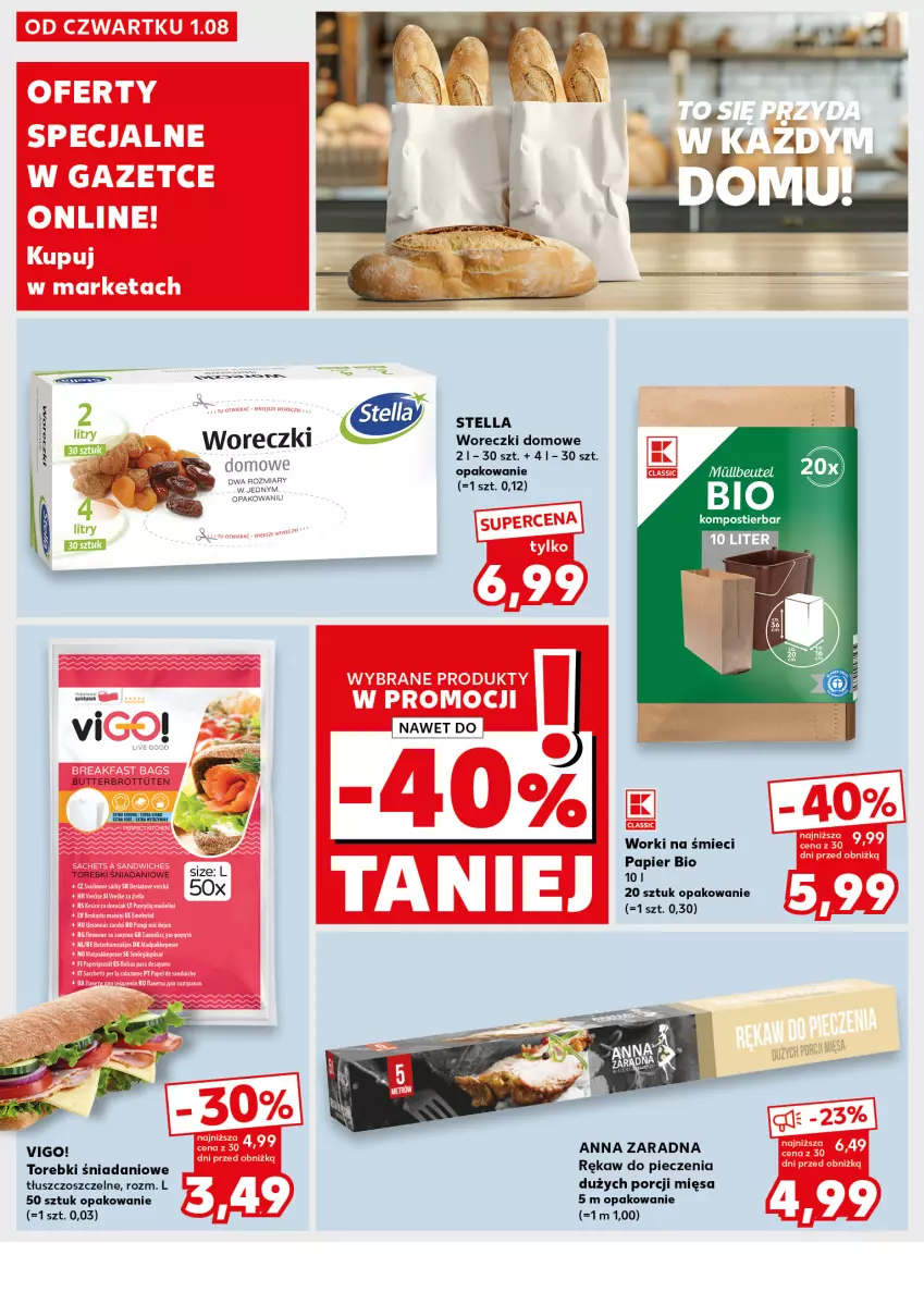 Gazetka promocyjna Kaufland - Kaufland - ważna 05.08 do 07.08.2024 - strona 34 - produkty: Danio, Papier, Piec, Por, Rękaw do pieczenia, Worki na śmiec, Worki na śmieci