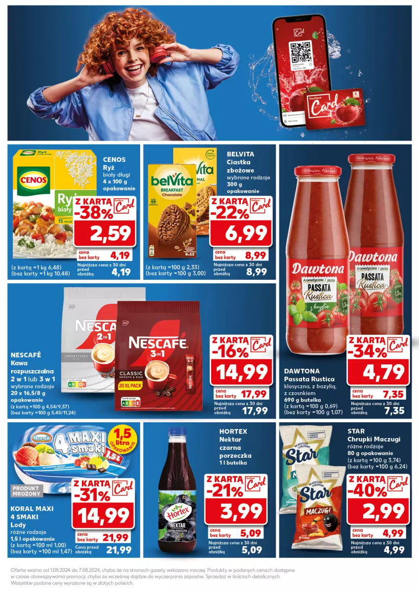 Gazetka promocyjna Kaufland - Kaufland - ważna 05.08 do 07.08.2024 - strona 7 - produkty: Bazyl, BelVita, Cenos, Chrupki, Ciastka, Dawtona, Fa, Koc, Lody, Por, Pupa, Rust, Ryż, Vita C