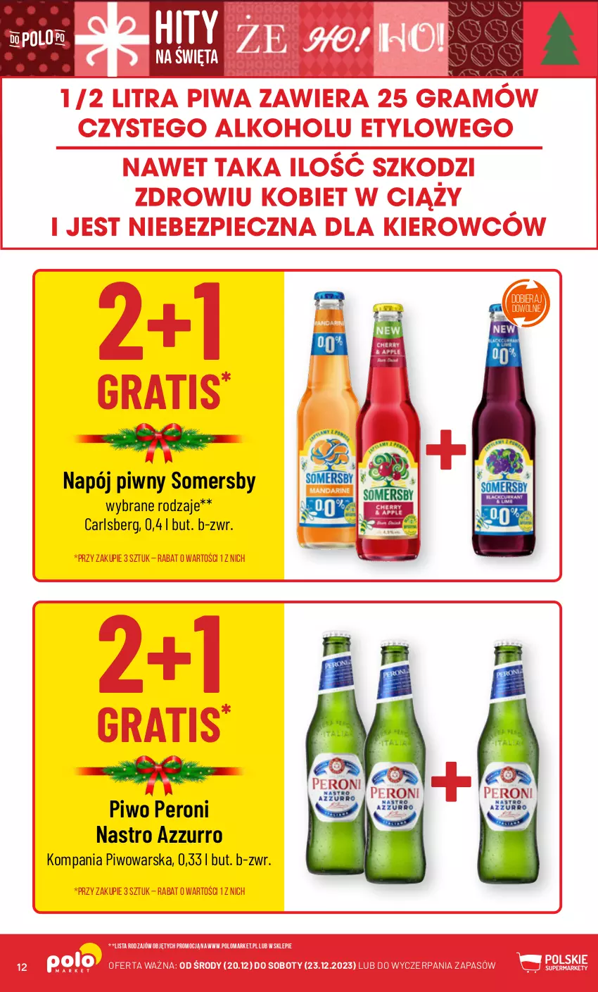 Gazetka promocyjna PoloMarket - Gazetka pomocyjna - ważna 20.12 do 23.12.2023 - strona 12 - produkty: Carlsberg, Gra, Napój, Piwo, Somersby