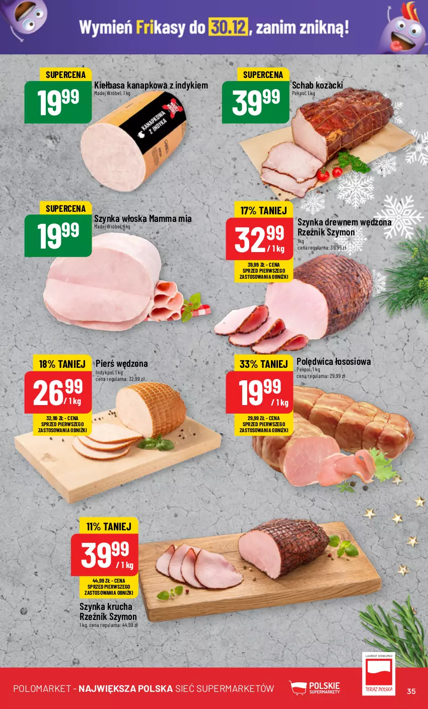 Gazetka promocyjna PoloMarket - Gazetka pomocyjna - ważna 20.12 do 23.12.2023 - strona 35 - produkty: Kiełbasa, Madej Wróbel, Pekpol, Polędwica, Sos, Szynka