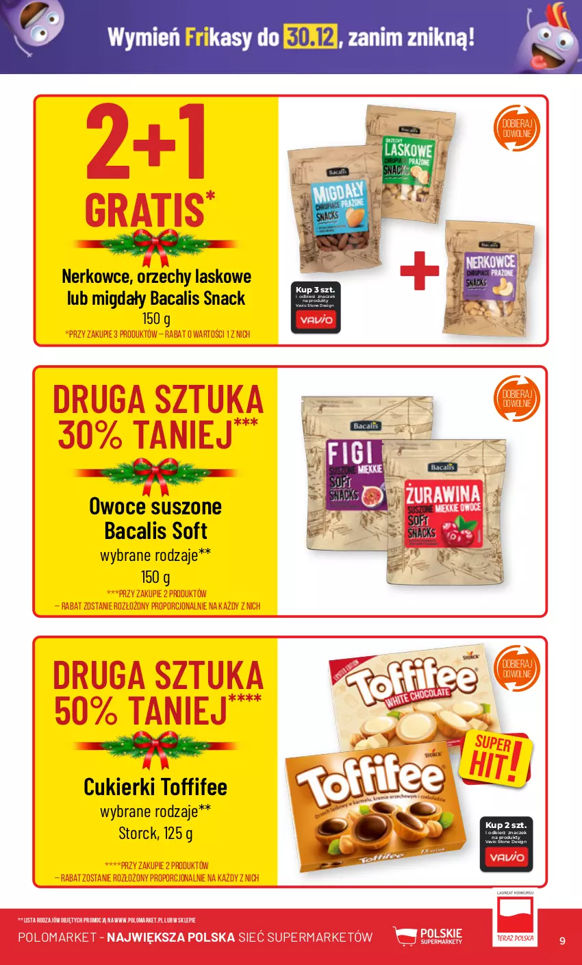 Gazetka promocyjna PoloMarket - Gazetka pomocyjna - ważna 20.12 do 23.12.2023 - strona 9 - produkty: Cukier, Cukierki, Gra, Migdały, Owoce, Owoce suszone, Por, Toffifee