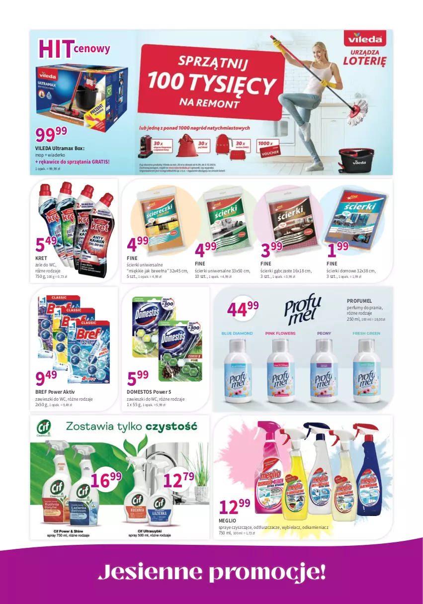 Gazetka promocyjna Drogerie Polskie - Gazetka - ważna 10.11 do 30.11.2023 - strona 7 - produkty: Bref, Domestos, Gra, Kret, Mop, Odkamieniacz, Odtłuszczacz, Perfum, Rama, Rękawice, Vileda, Wełna, Zawieszki