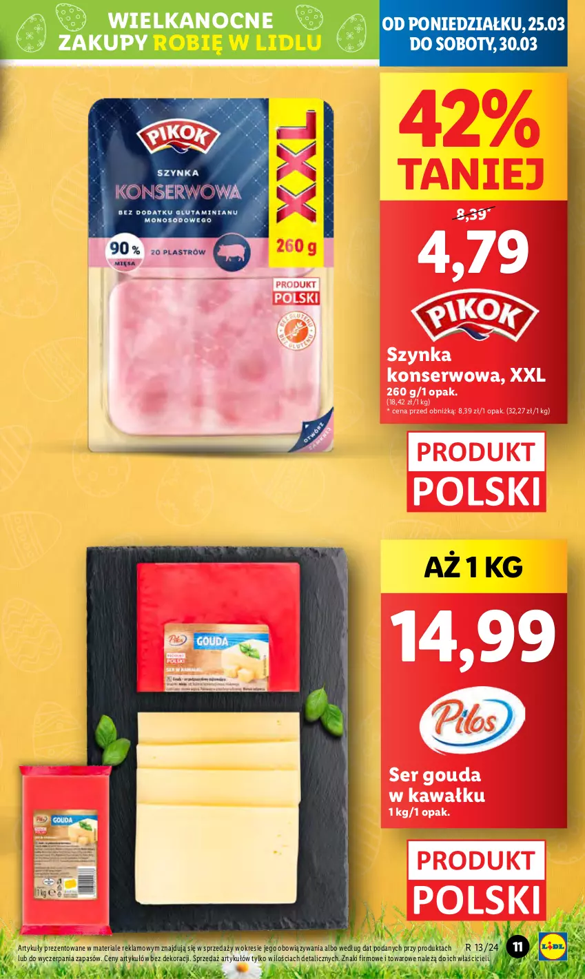 Gazetka promocyjna Lidl - GAZETKA - ważna 25.03 do 27.03.2024 - strona 11 - produkty: Gouda, Kawa, Ser, Szynka, Szynka konserwowa