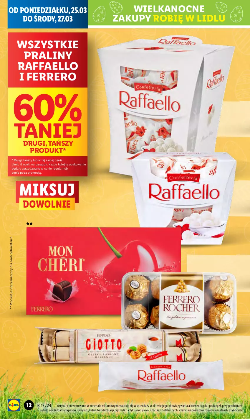 Gazetka promocyjna Lidl - GAZETKA - ważna 25.03 do 27.03.2024 - strona 12 - produkty: Fa, Ferrero, Olej, Praliny, Raffaello