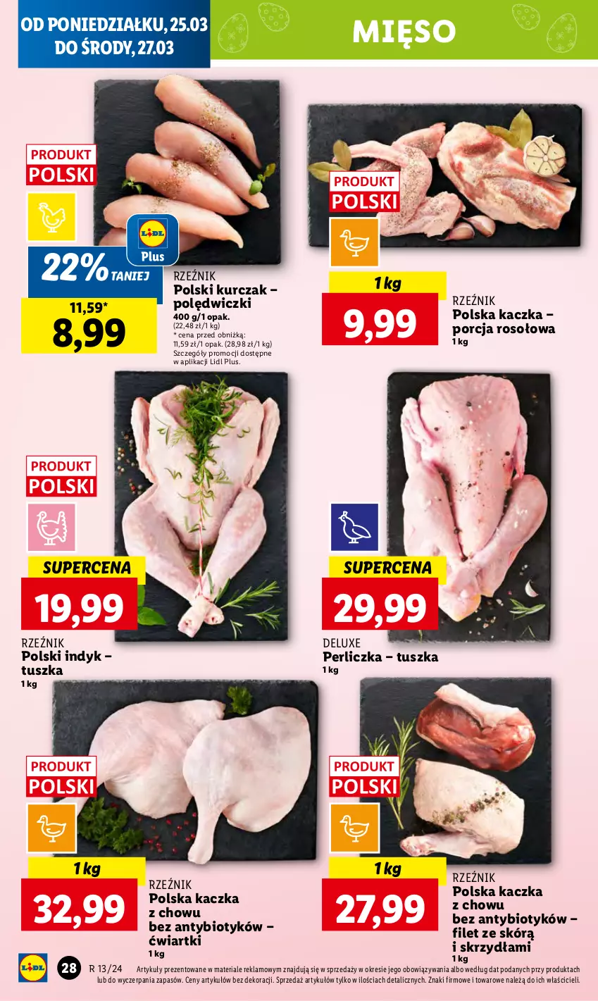 Gazetka promocyjna Lidl - GAZETKA - ważna 25.03 do 27.03.2024 - strona 32 - produkty: Kaczka, Kurczak, Mięso, Perliczka, Por, Tusz